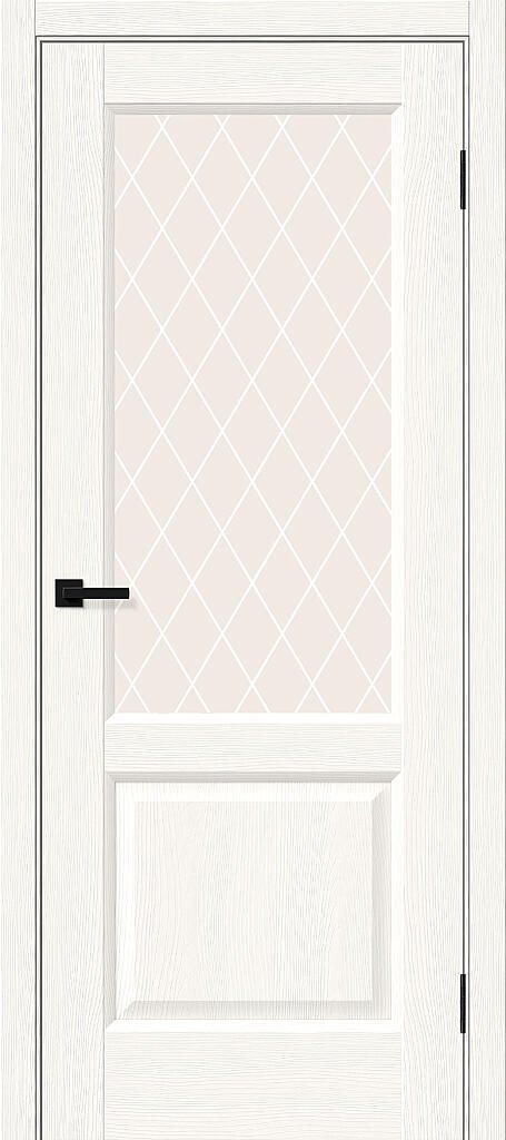 Межкомнатная дверь Неоклассик-33, Эко Шпон, White Wood · стекло White Сrystal